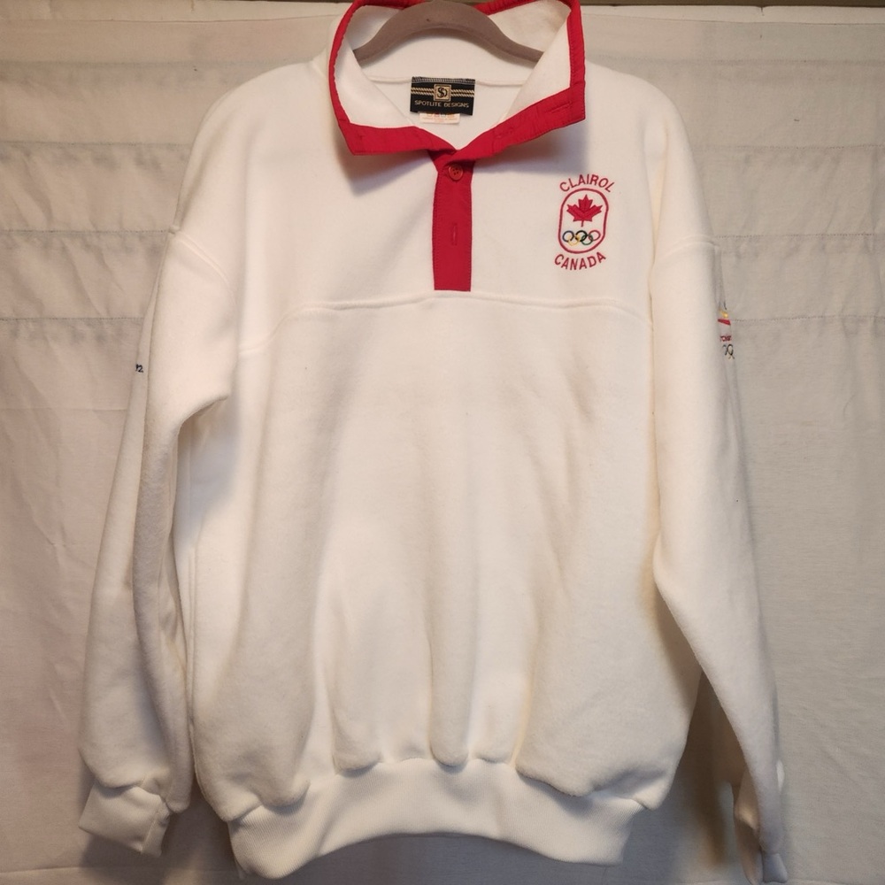 White and Red Clairol Canada Olympic Sweatshirt